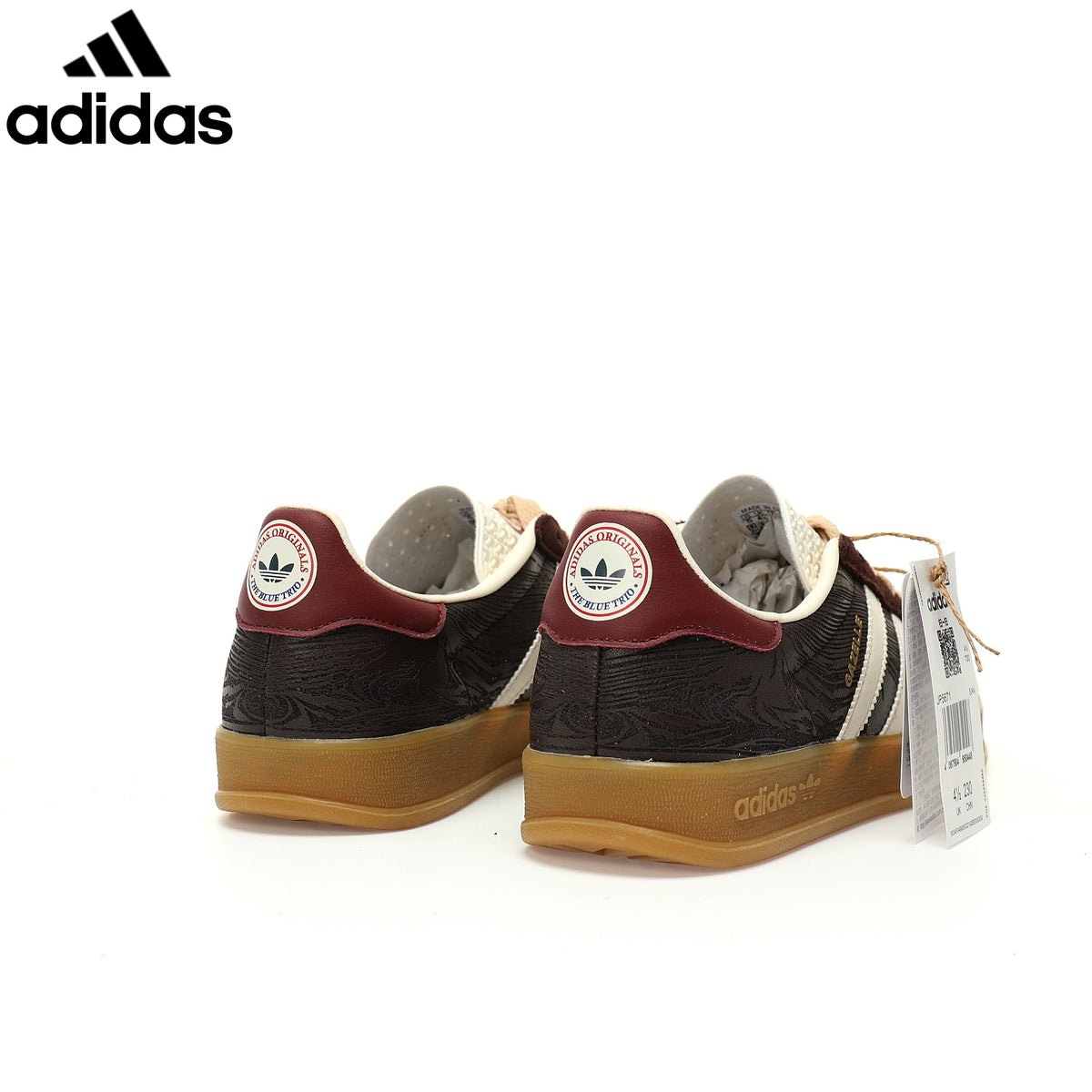 adidas Originals Gazelle Indoor Shoes "Dark Brown / Off White / Burgundy"-Classic sneakers,Adidas Women's Shoe Sale / Men's Shoe Sale