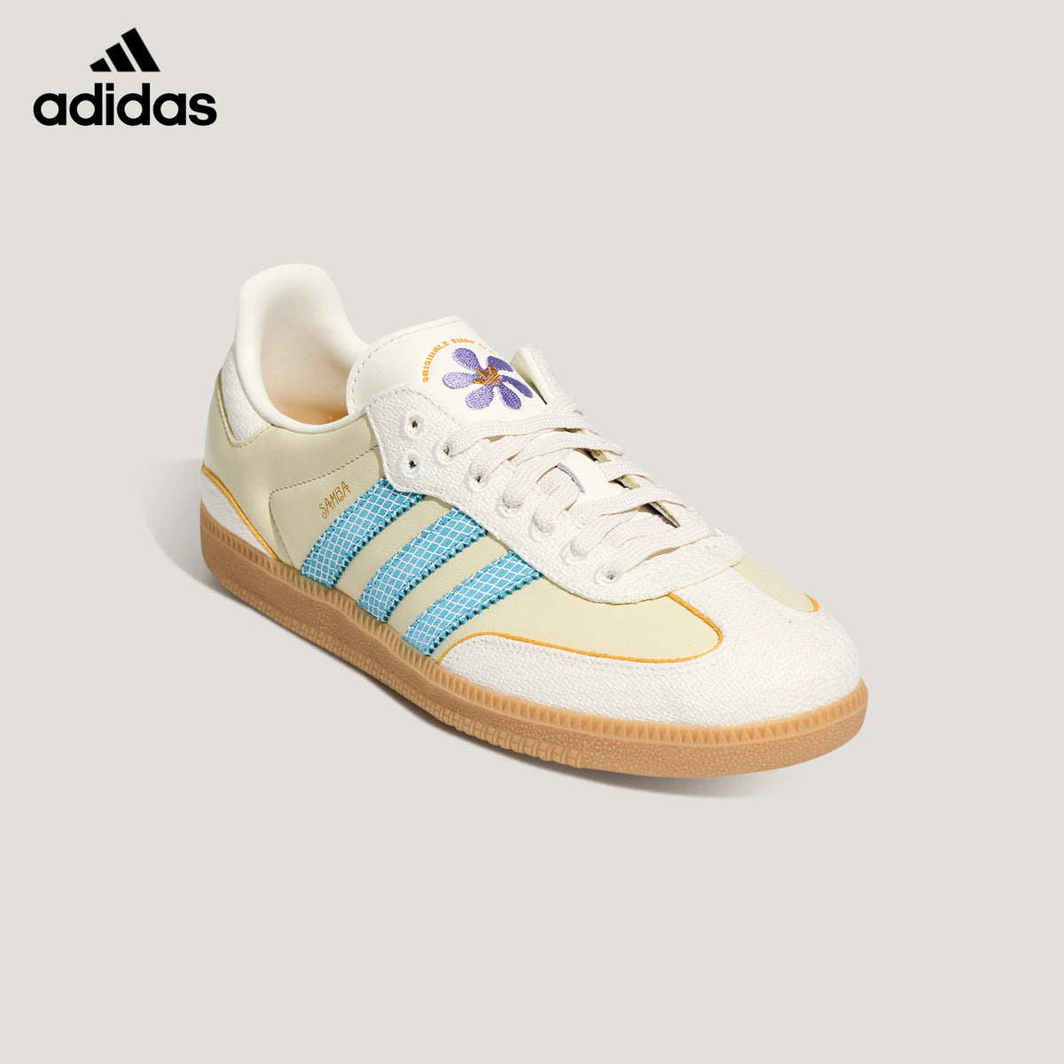 adidas Originals Samba OG "Surf Club" Shoes "Sandy Beige / Semi Blue Burst / Off White"-Classic sneakers,Adidas Women's Shoe Sale / Men's Shoe Sale