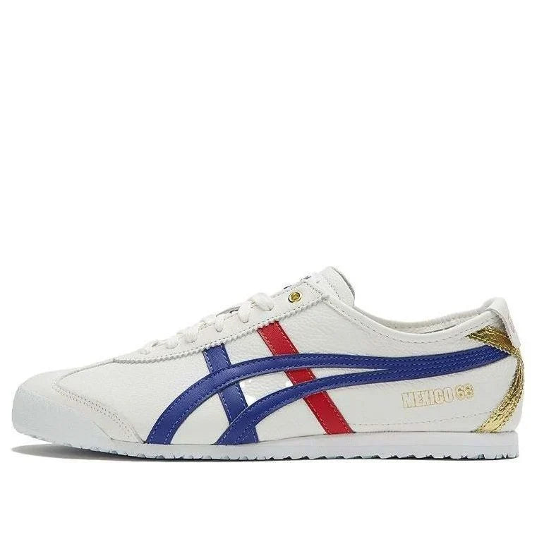Onitsuka Tiger Mexico 66 "White Blue Red Gold" Unisex Sneakers- Women's Shoe Sale / Men's Shoe Sale