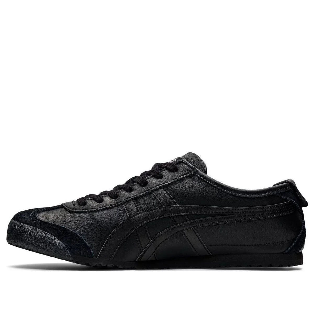 Onitsuka Tiger Mexico 66 "Triple Black" Leather Sneakers- Women's Shoe Sale / Men's Shoe Sale