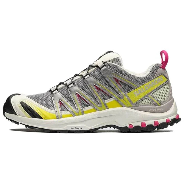 Salomon XA PRO 3D Trail Running Shoes "Grey Yellow Pink"- outdoor hiking shoes/Women's Shoe Sale / Men's Shoe Sale
