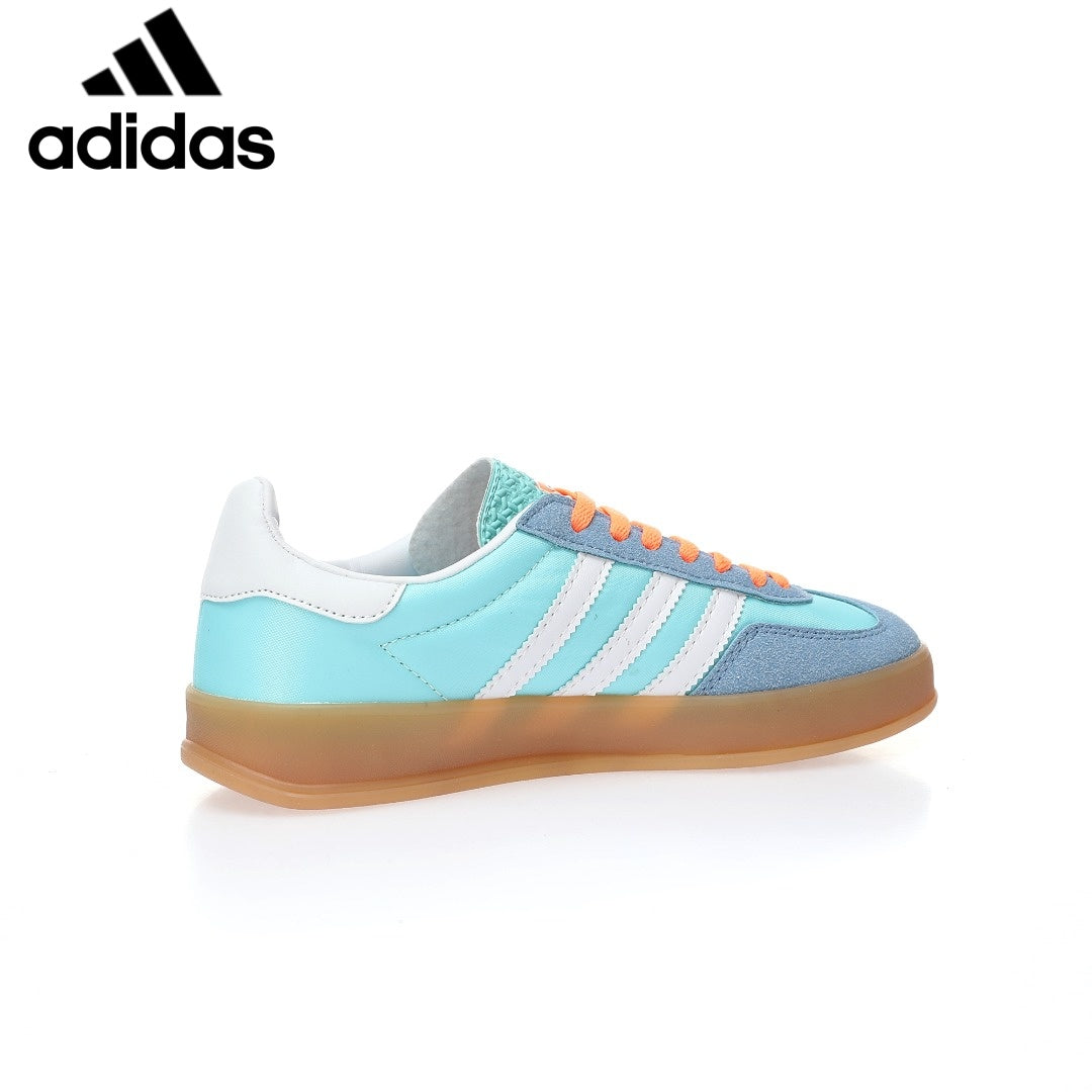 adidas Gazelle Indoor "Cyan Blue White Orange"-Classic sneakers，Adidas Women's Shoe Sale / Men's Shoe Sale