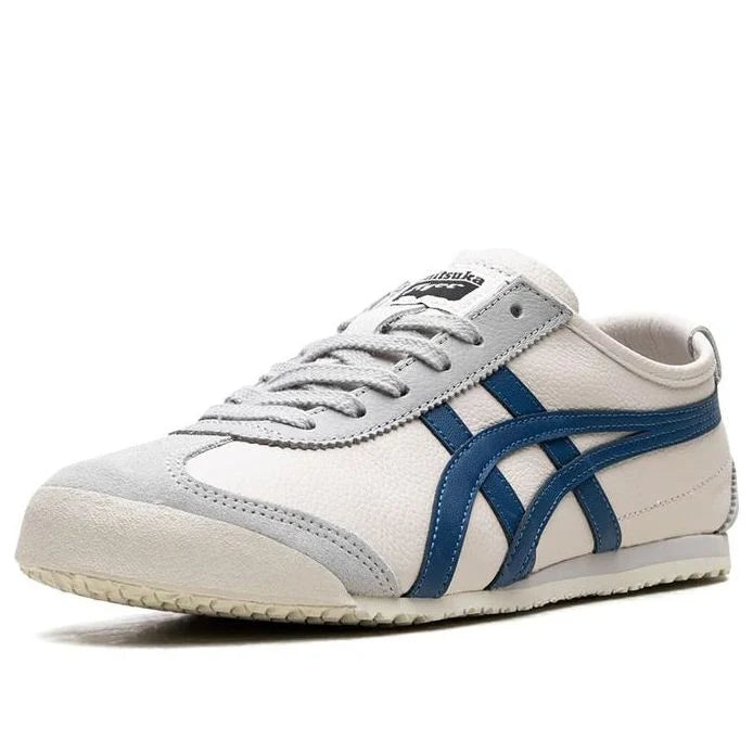 Onitsuka Tiger Mexico 66 "Cream Blue" Unisex Leather Sneakers- Women's Shoe Sale / Men's Shoe Sale