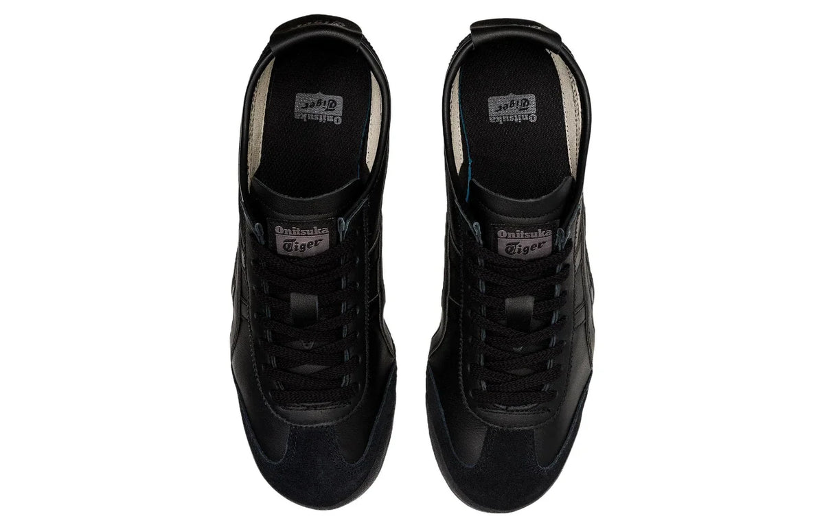 Onitsuka Tiger Mexico 66 "Triple Black" Leather Sneakers- Women's Shoe Sale / Men's Shoe Sale