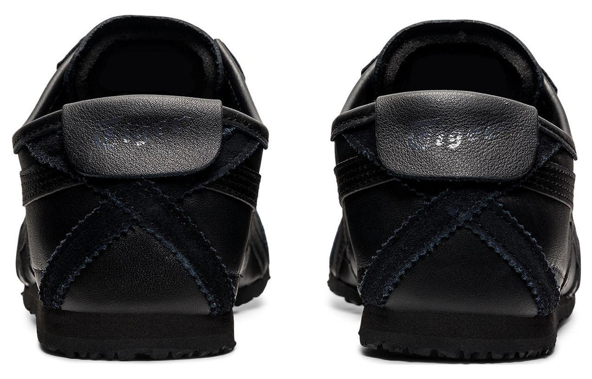 Onitsuka Tiger Mexico 66 "Triple Black" Leather Sneakers- Women's Shoe Sale / Men's Shoe Sale