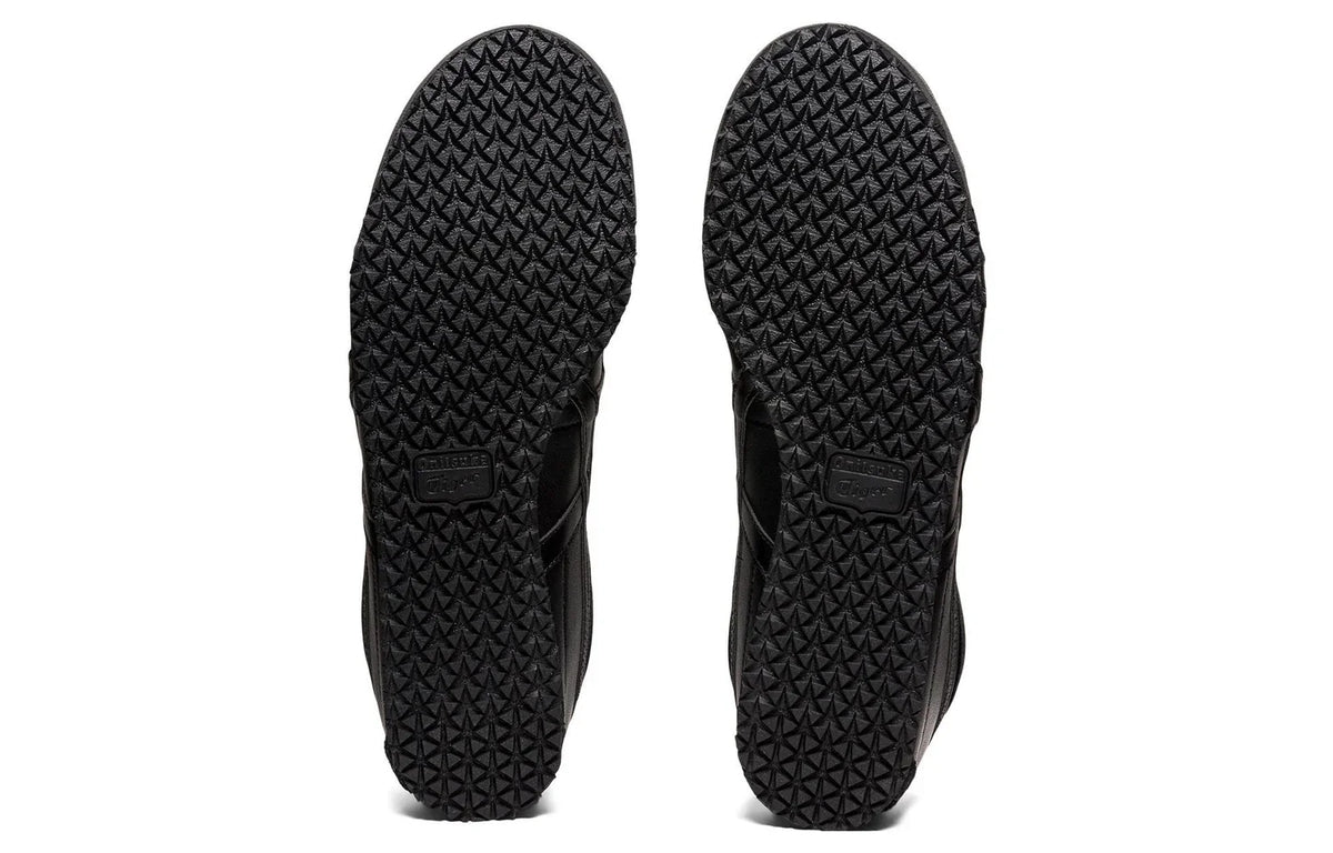 Onitsuka Tiger Mexico 66 "Triple Black" Leather Sneakers- Women's Shoe Sale / Men's Shoe Sale