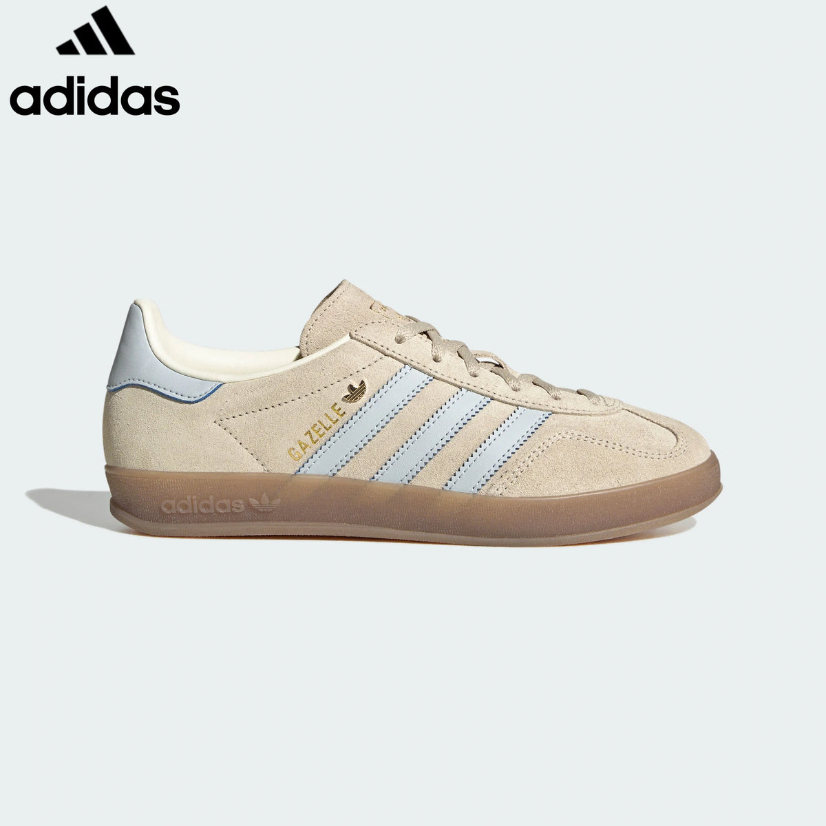 adidas Originals Gazelle Indoor Shoes "Cream White / Light Blue"-Classic sneakers，Adidas Women's Shoe Sale / Men's Shoe Sale