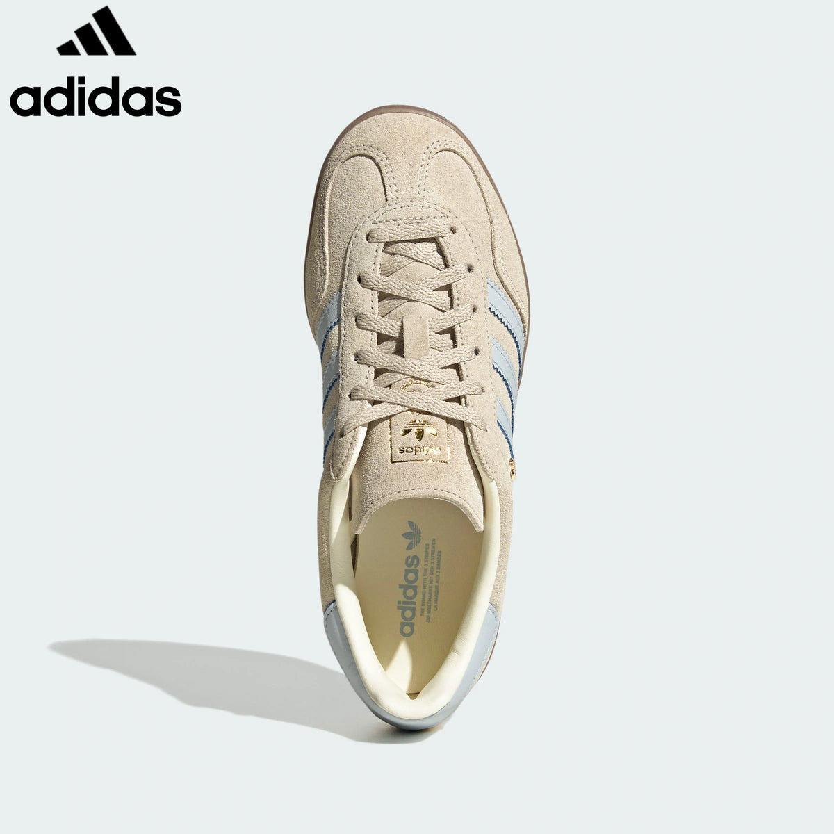 adidas Originals Gazelle Indoor Shoes "Cream White / Light Blue"-Classic sneakers，Adidas Women's Shoe Sale / Men's Shoe Sale