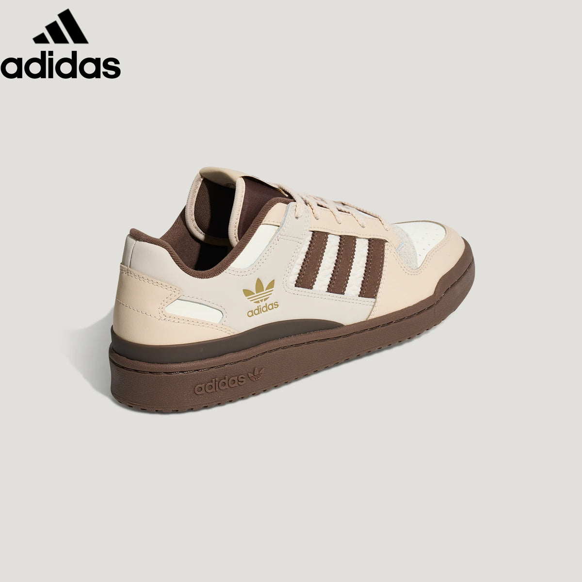 adidas Originals Forum Low Men's Sneakers "Cream Beige Dark Brown Stripes"-Classic sneakers，Adidas Women's Shoe Sale / Men's Shoe Sale