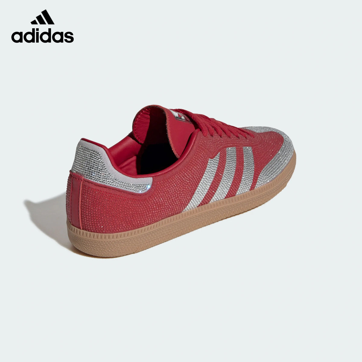 adidas Originals Samba OG Rhinestone Shoes "Better Scarlet / Silver Metallic / Gum"-Classic sneakers，Adidas Women's Shoe Sale / Men's Shoe Sale