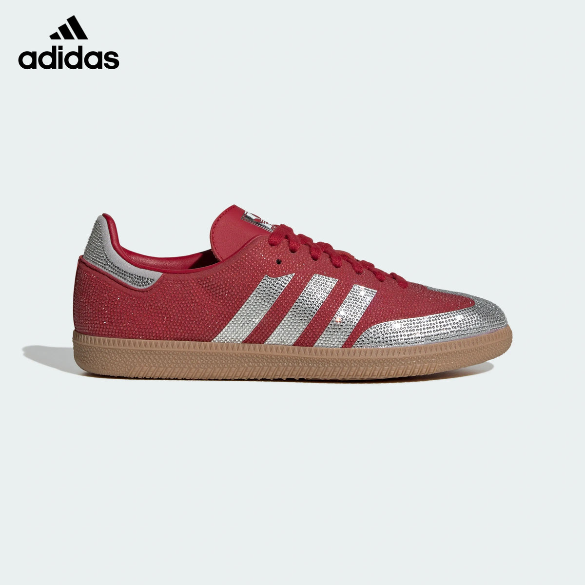 adidas Originals Samba OG Rhinestone Shoes "Better Scarlet / Silver Metallic / Gum"-Classic sneakers，Adidas Women's Shoe Sale / Men's Shoe Sale