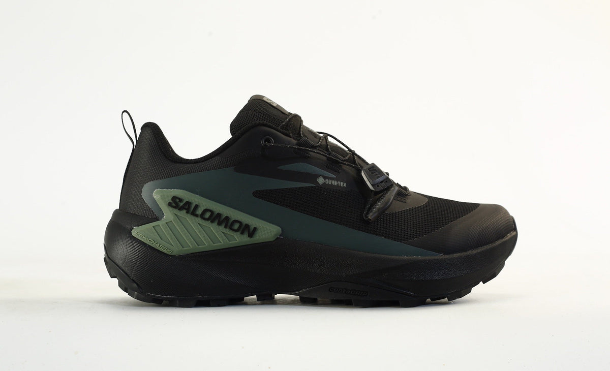 Salomon Genesis GTX Trail Running Shoes "Black Sage Green"- outdoor hiking shoes/Women's Shoe Sale / Men's Shoe Sale