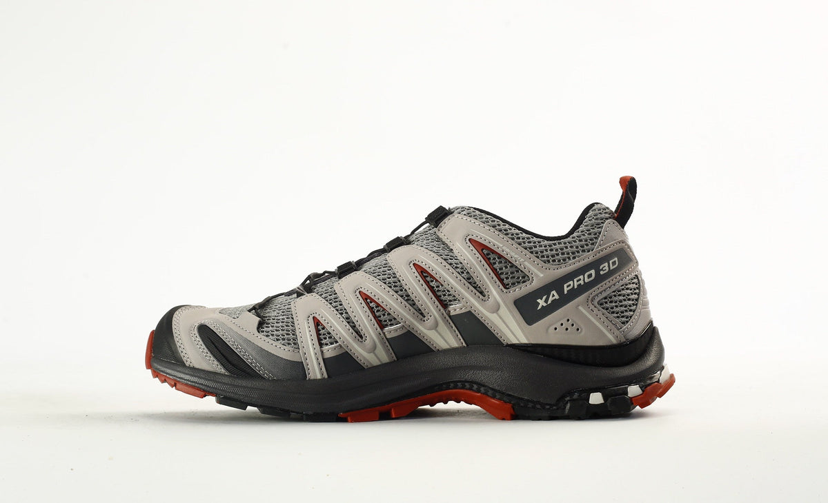 Salomon XA PRO 3D "Grey Red" Outdoor Trail Hiking Shoes- outdoor hiking shoes/Women's Shoe Sale / Men's Shoe Sale