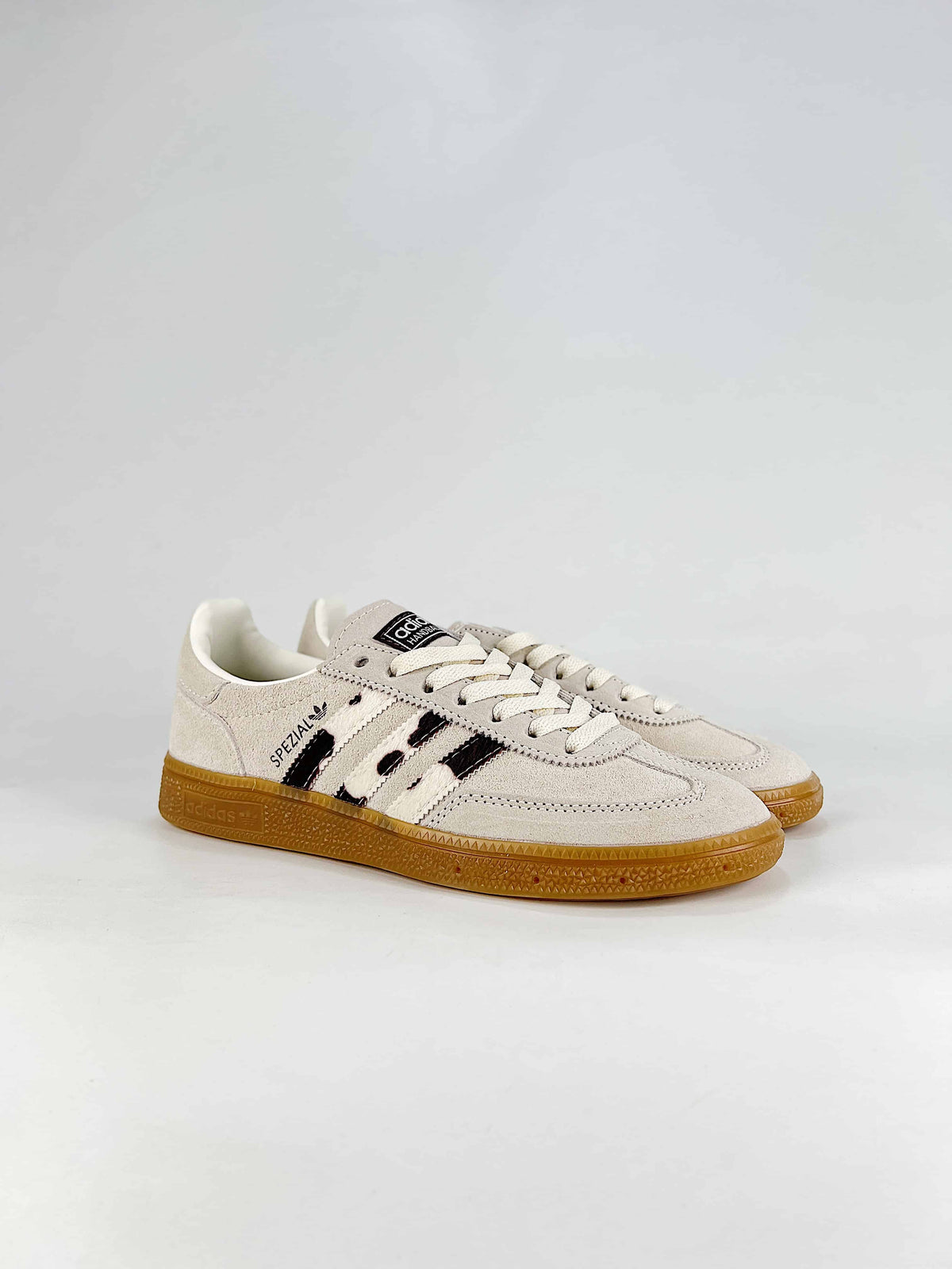 Adidas Originals Handball Spezial "Cream Cow Print Gum" Sneakers-Classic sneakers，Adidas Women's Shoe Sale / Men's Shoe Sale