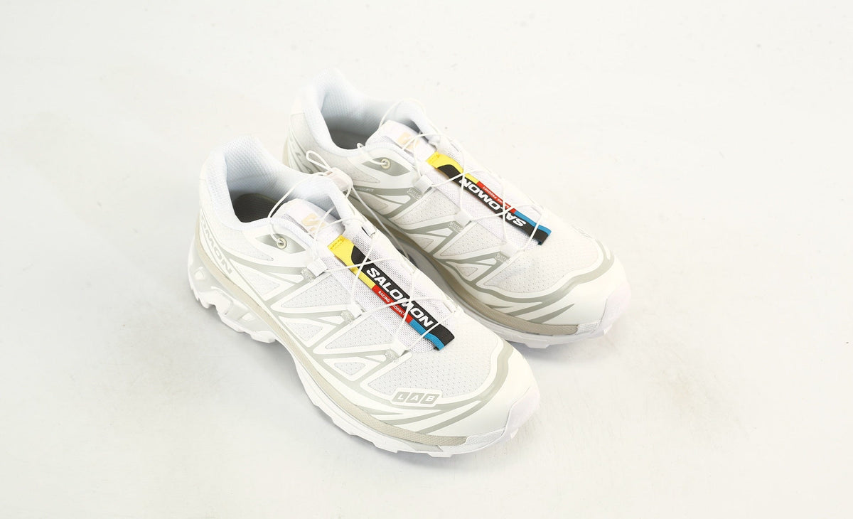 Salomon S-LAB XT-6 Men's Outdoor Trail Running Shoes "White Silver Grey"- outdoor hiking shoes/Women's Shoe Sale / Men's Shoe Sale