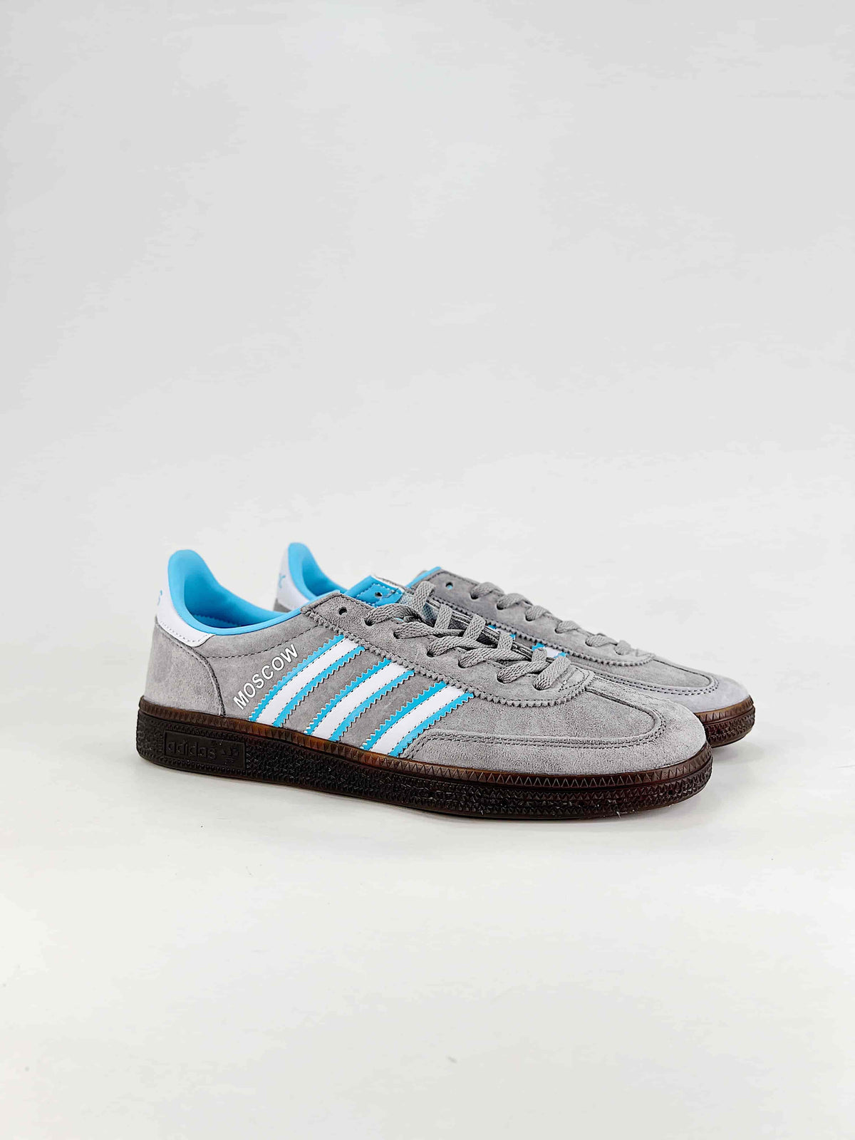 Adidas Handball Spezial Moscow Suede Sneakers "Grey Bright Blue"-Classic sneakers，Adidas Women's Shoe Sale / Men's Shoe Sale