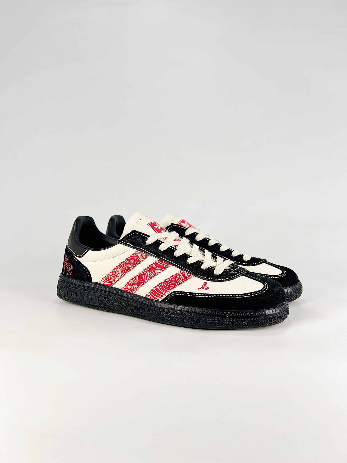 Adidas Originals Gazelle Indoor Year of the Horse "Black Off White Red"-Classic sneakers，Adidas Women's Shoe Sale / Men's Shoe Sale