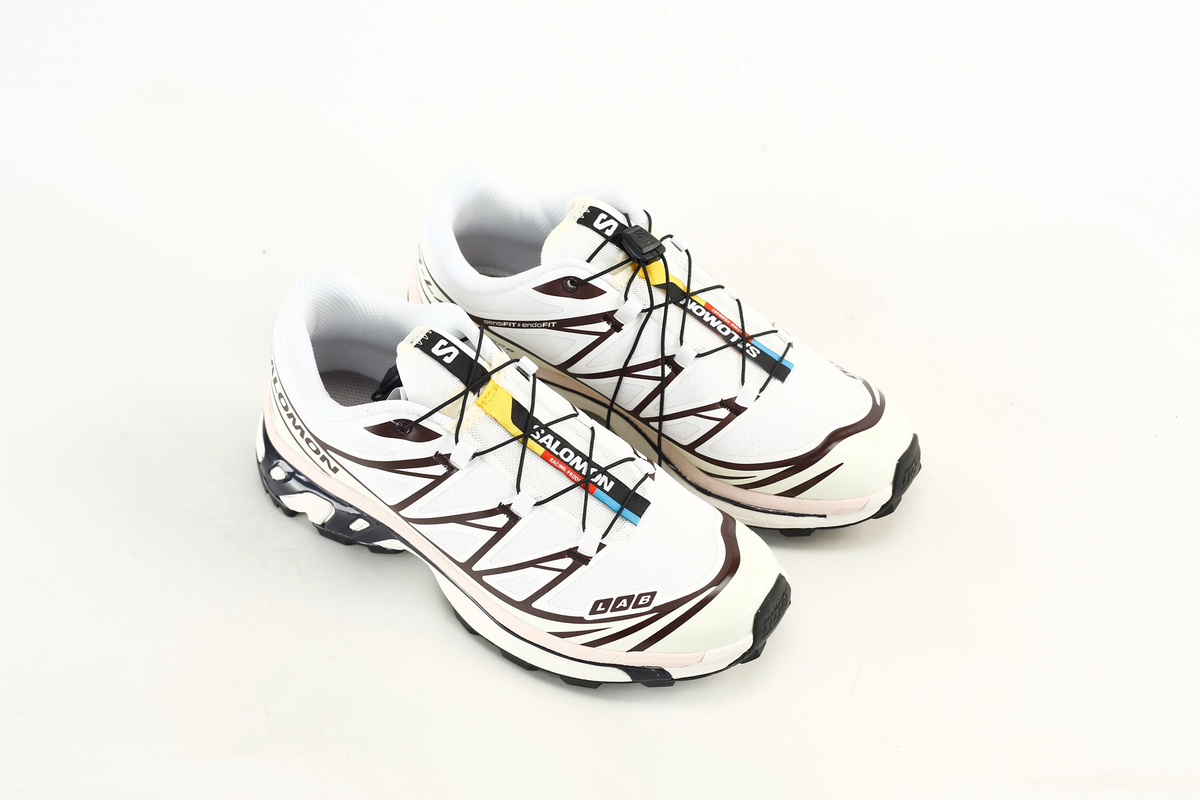 Salomon S-LAB XT-6 Trail Running Shoes "White Dark Brown"- outdoor hiking shoes/Women's Shoe Sale / Men's Shoe Sale