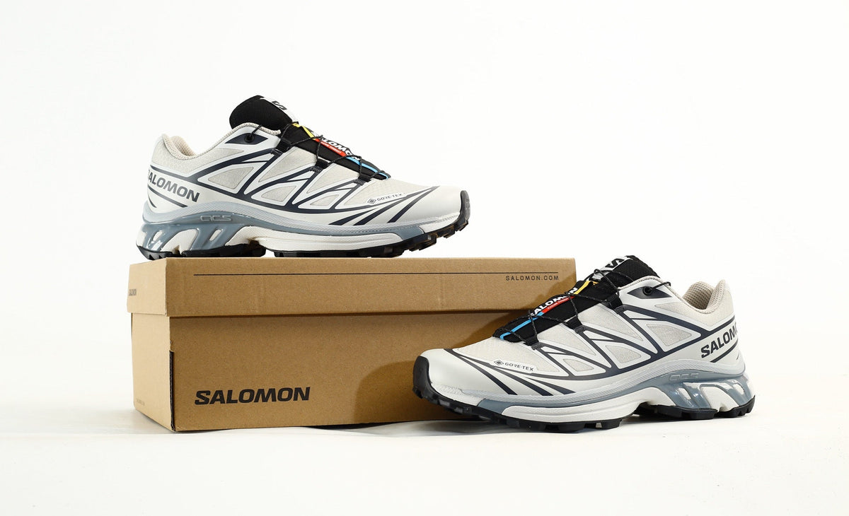 Salomon XT-6 GTX Trail Running Shoes "White Navy Blue"- outdoor hiking shoes/Women's Shoe Sale / Men's Shoe Sale