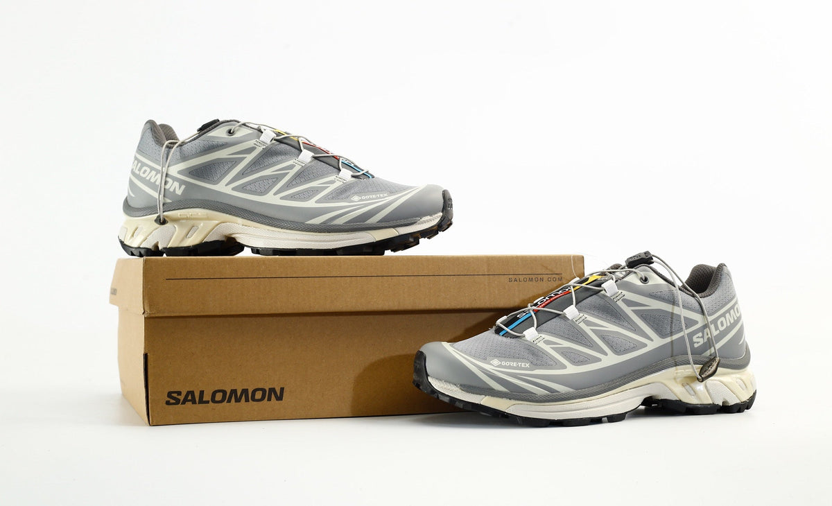Salomon XT-6 GTX Men's Waterproof Trail Running Shoes "Grey Cream"- outdoor hiking shoes/Women's Shoe Sale / Men's Shoe Sale