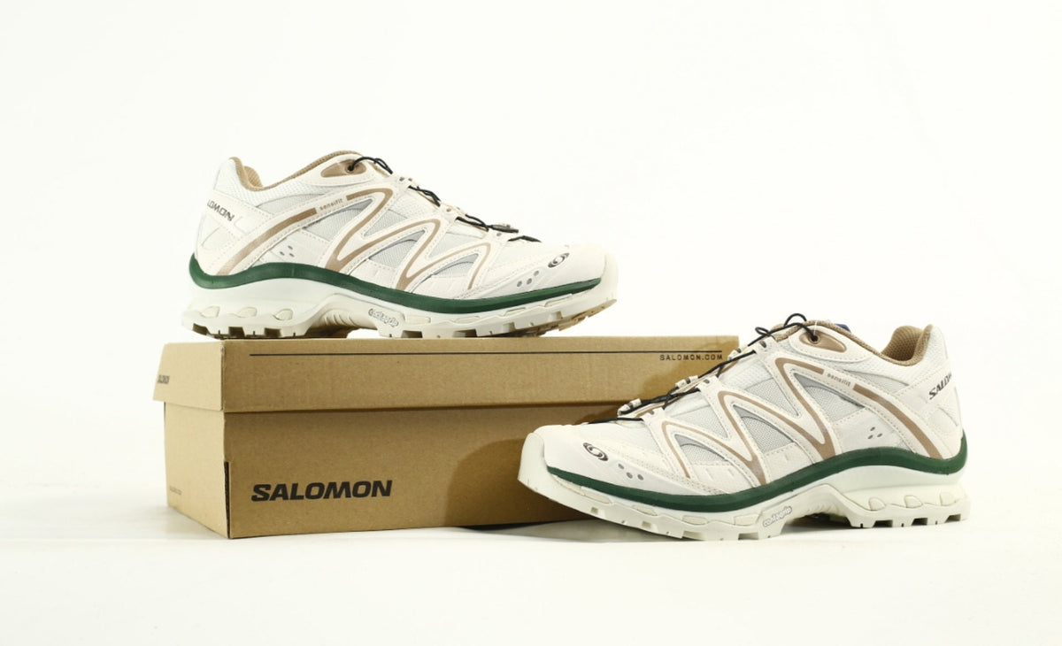 Salomon XT-Quest Trail Running & Hiking Shoes, “Vanilla Ice/Black/Bistro Green”