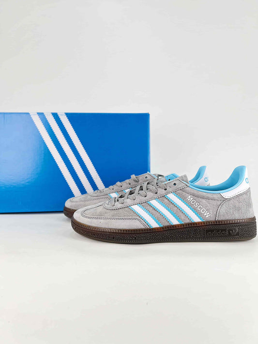 Adidas Handball Spezial Moscow Suede Sneakers "Grey Bright Blue"-Classic sneakers，Adidas Women's Shoe Sale / Men's Shoe Sale