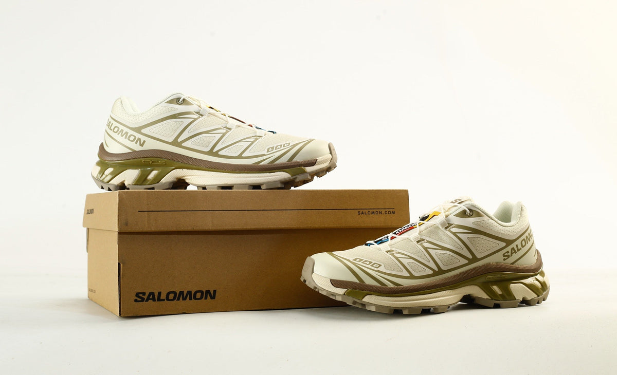 Salomon S-LAB XT-6 Trail Running Shoes "Cream Olive Green"- outdoor hiking shoes/Women's Shoe Sale / Men's Shoe Sale