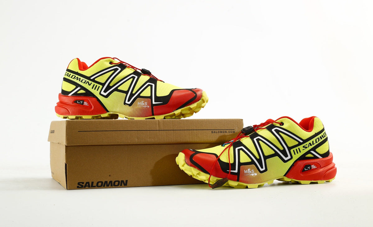 Salomon Speedcross 3 Trail Running Shoes "Yellow Red"- outdoor hiking shoes/Women's Shoe Sale / Men's Shoe Sale